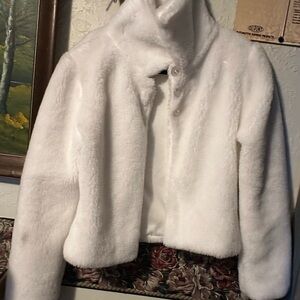 Women's White Faux Fur Jacket